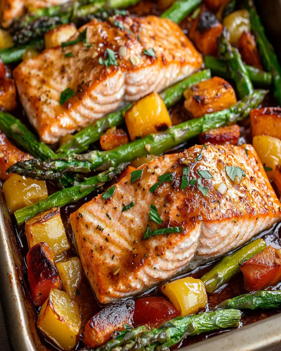 Sheet Pan Salmon with Vegetables First Image First Image