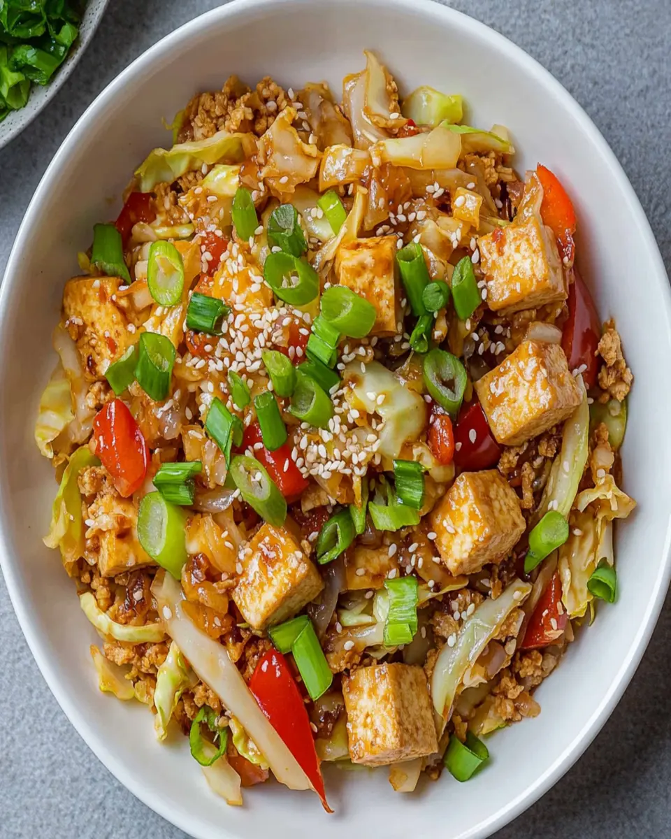 Tofu Cabbage Stir Fry (Low Carb, High Protein) First Image First Image