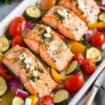Greek Salmon Sheet Pan Dinner First Image First Image