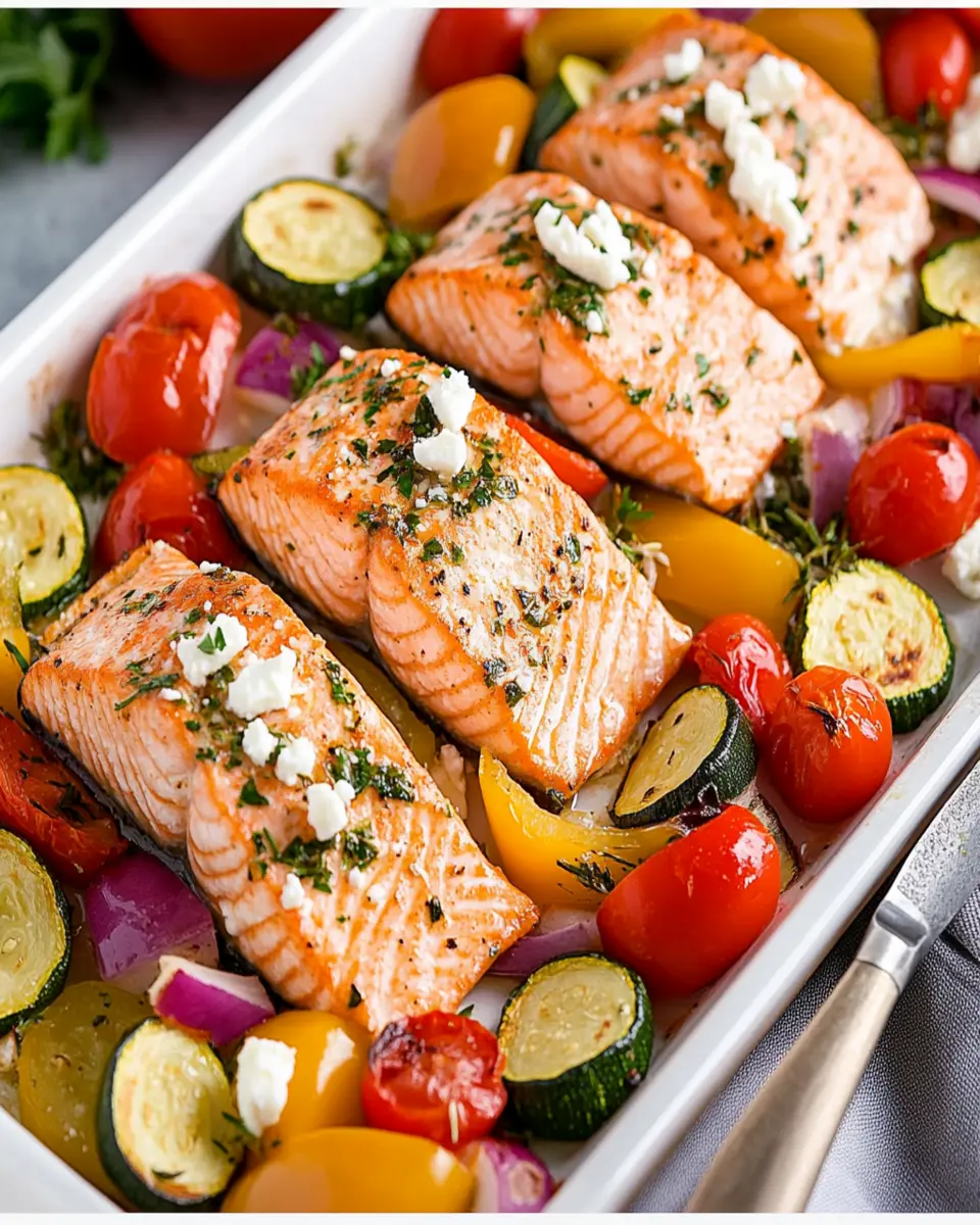 Greek Salmon Sheet Pan Dinner First Image First Image