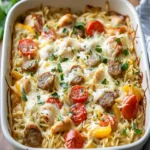 Chicken Sausage Orzo Boursin Bake First Image First Image