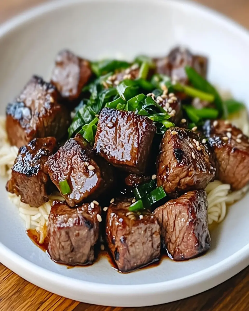 Irresistible Steak Bites with Miso Ginger Dressing Recipe First Image First Image