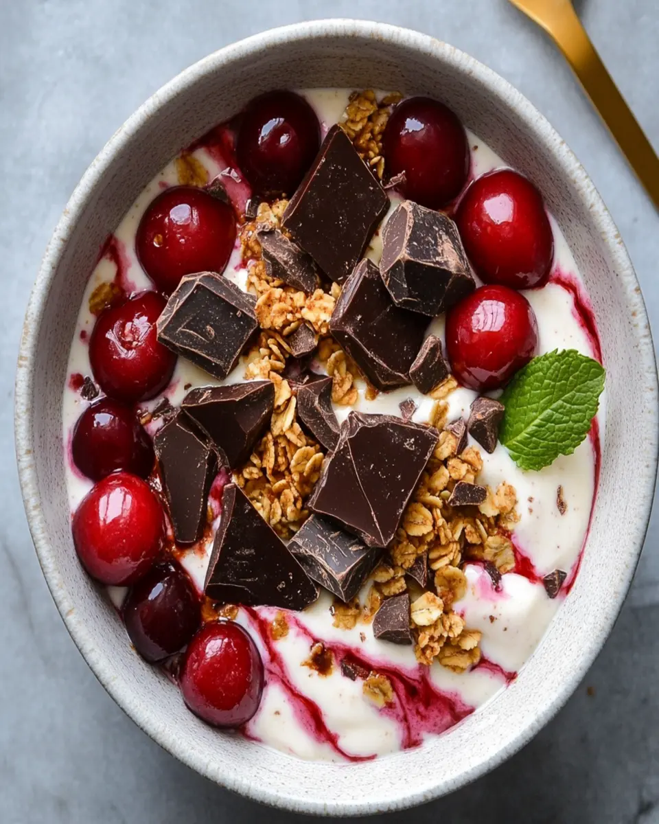 Chocolate Cherry Cheesecake Yogurt Bowl First Image First Image