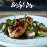 Balsamic Chicken and Brussel Sprouts: Creamy Comfort in Every Bite First Image First Image