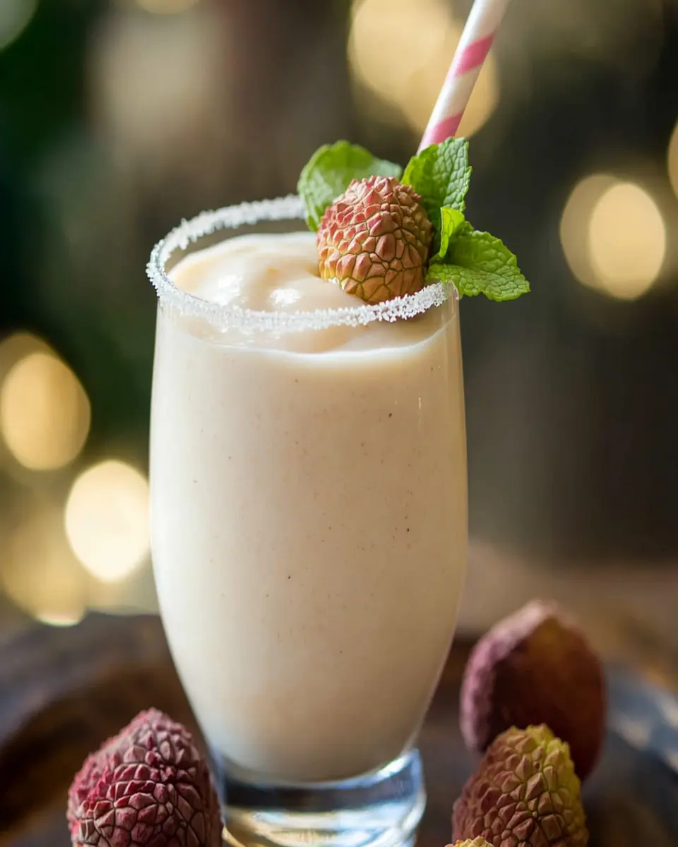 Lychee Smoothie (Litchi Smoothie) First Image First Image