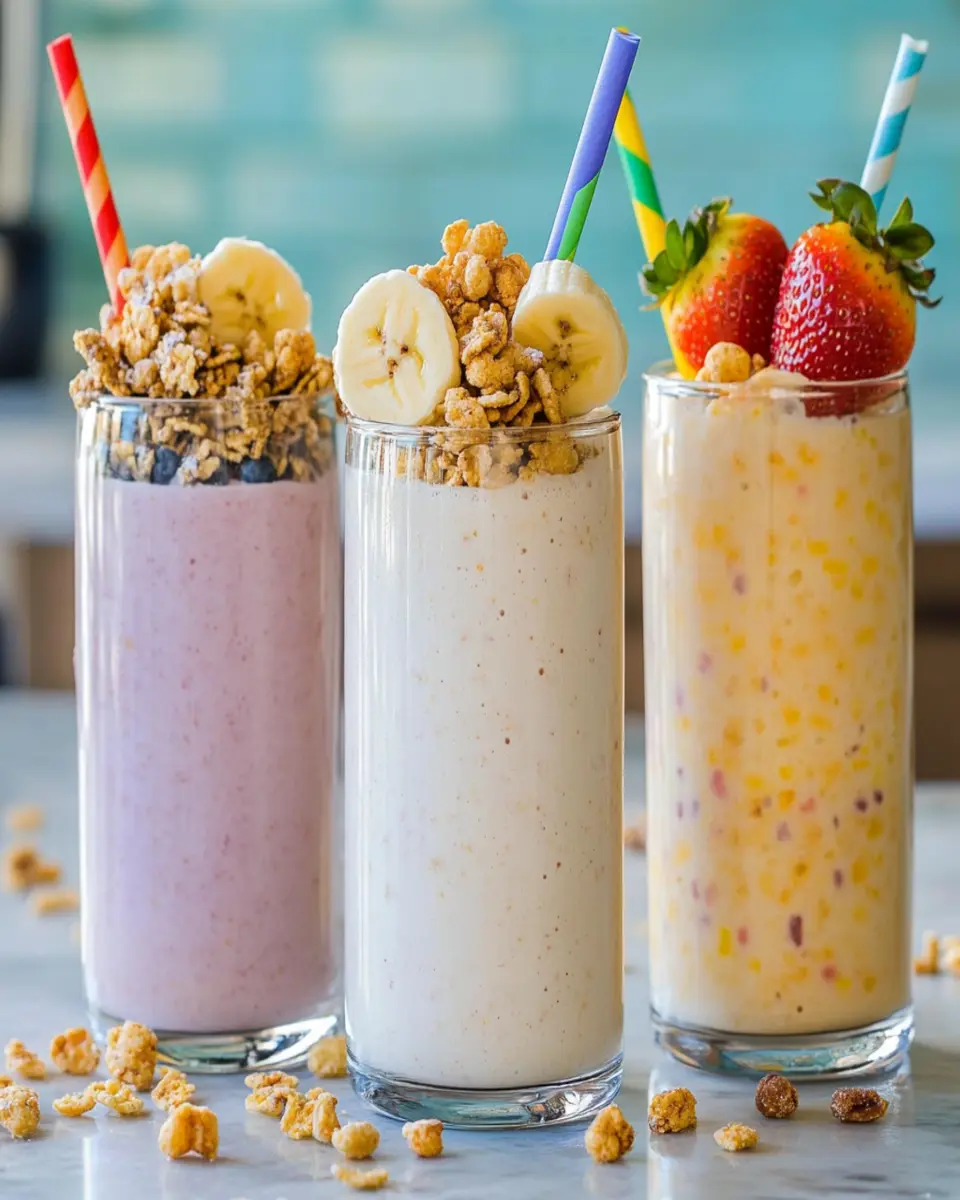 Cereal Milk Breakfast Smoothie (3 Ways!) First Image First Image