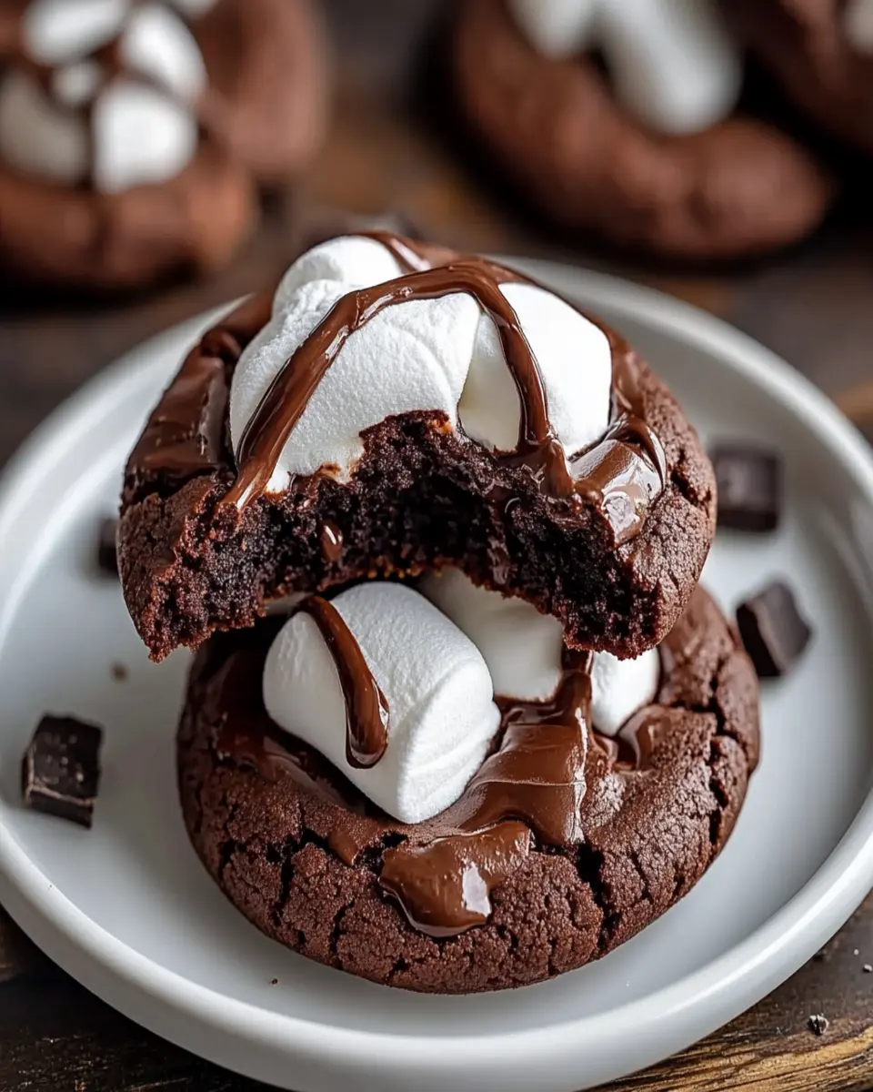 Double Chocolate Marshmallow Cookies – Gooey & Fudgy Treat First Image First Image