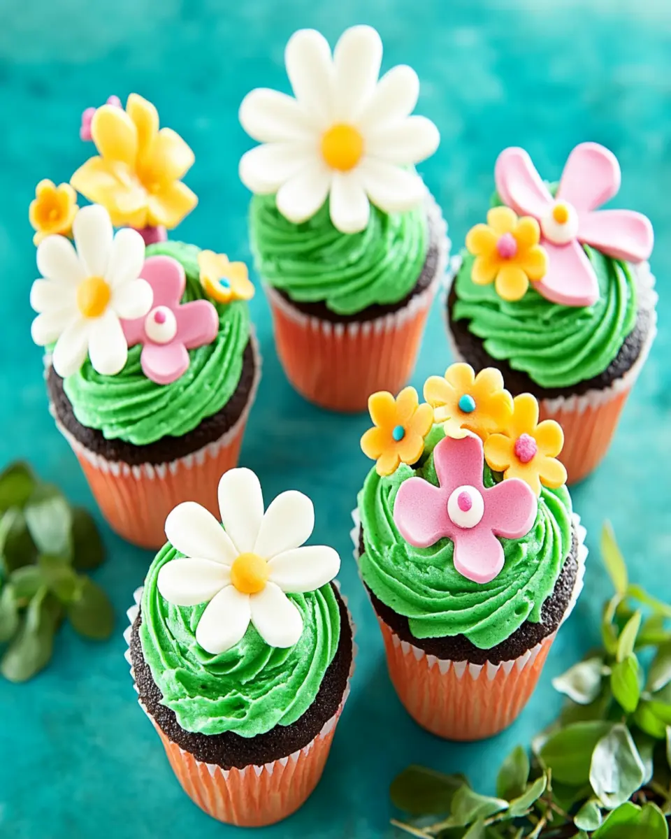 Easy Marshmallow Cupcakes {Flower Pot} First Image First Image