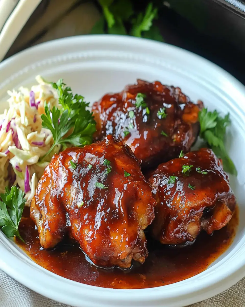 Crockpot BBQ Chicken Thighs First Image First Image