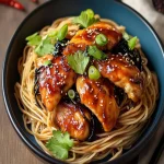 Honey Soy Chicken with Spicy Black Vinegar Noodles First Image First Image