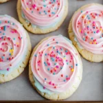 Soft Frosted Sprinkle Sugar Cookies First Image First Image