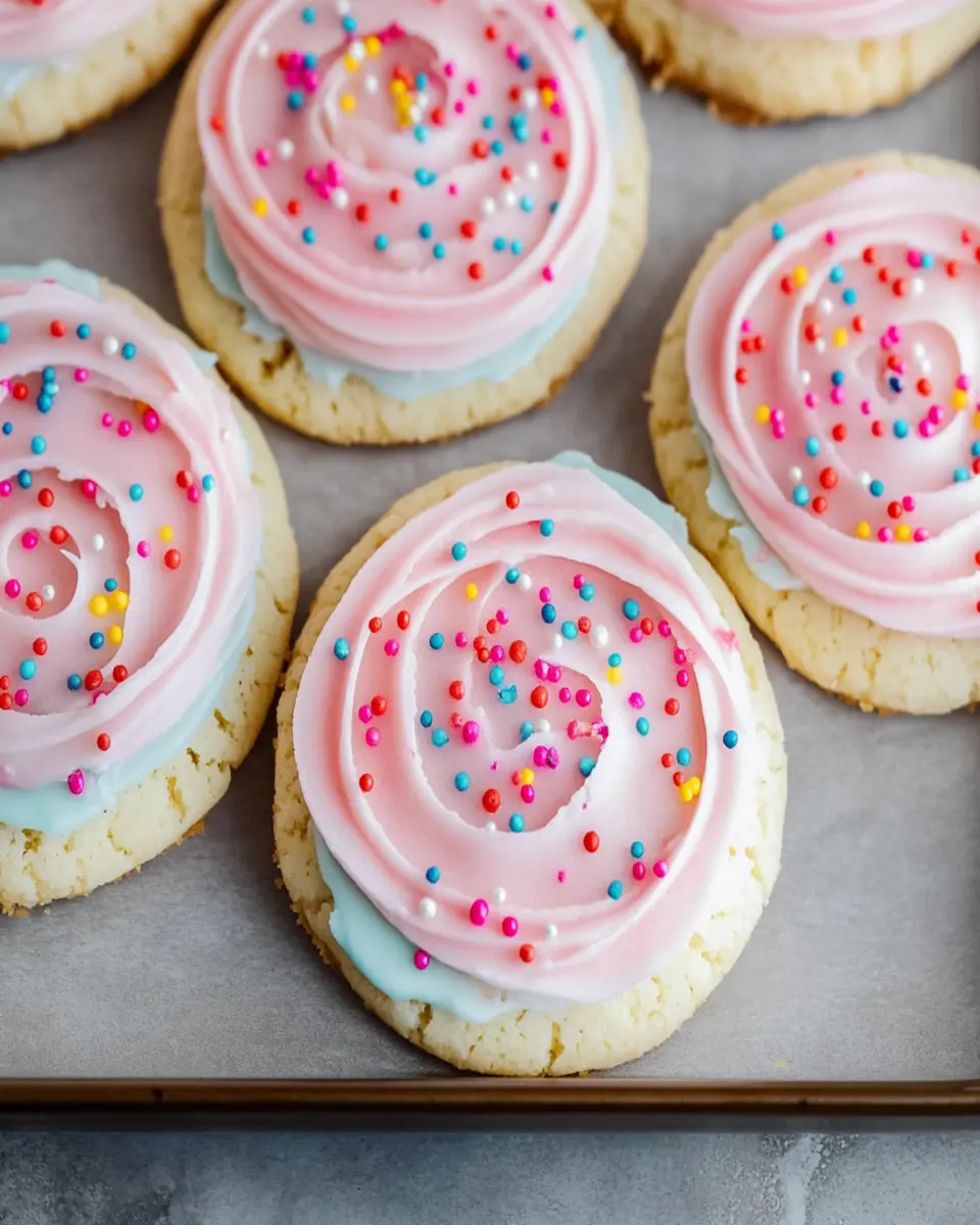 Soft Frosted Sprinkle Sugar Cookies First Image First Image